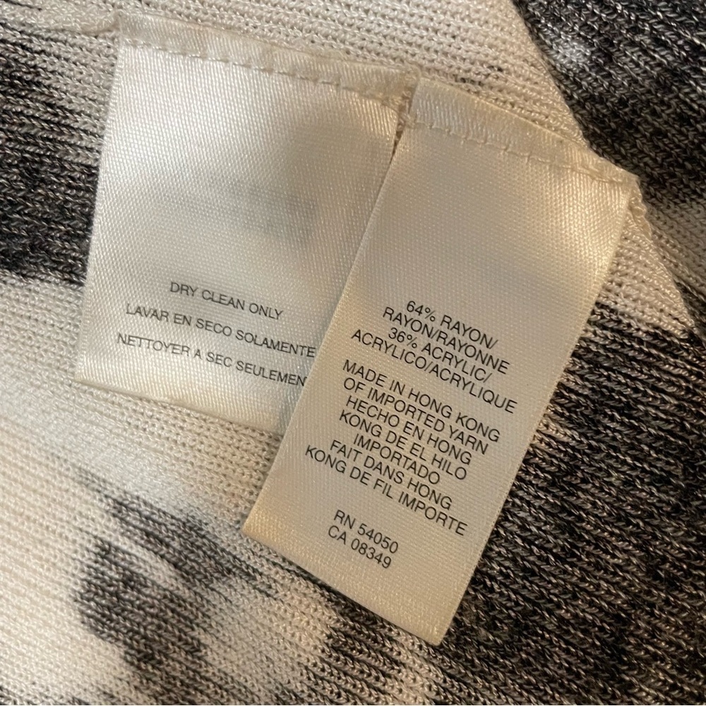 Jones New York Black and Cream Cardigan with Waterfall Front - Picture 9 of 10